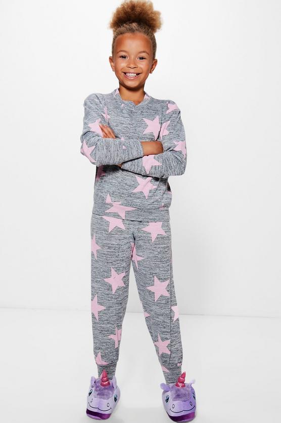 Girls Knitted Star Print Tracksuit